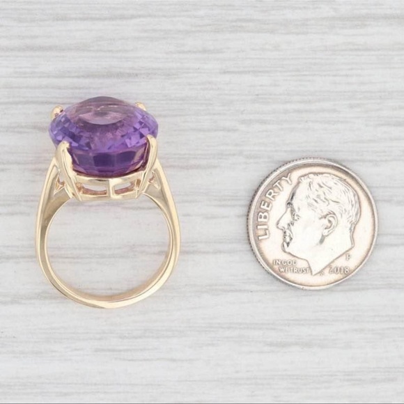 14 kt yellow gold amethyst stone. In great like new condition. - Picture 7 of 14